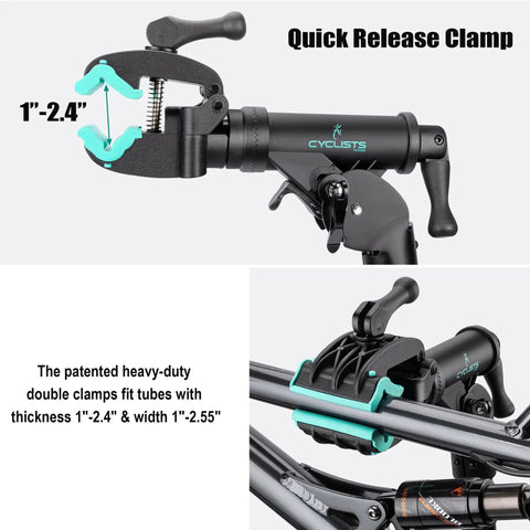 Pro Grade Bike Repair Stand For E Bikes And Mountain Road And Hybrid Bikes Heavy Duty Workstand with 1 to 2.4 inch quick release clamp