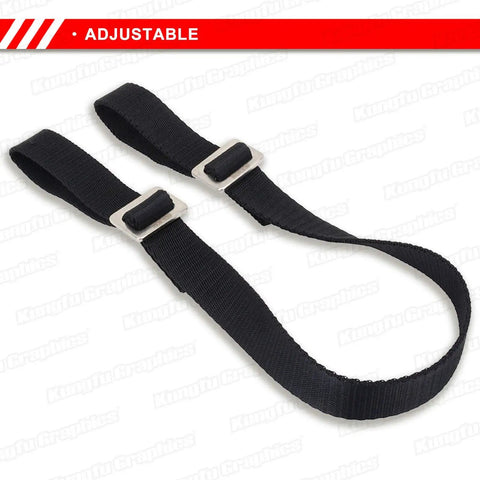 Front Fork Pull Sling Leash For Motocross And Enduro Recovery Gear adjustable black strap with buckles shown