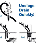 VIP2 Drain Unclogging Kit For 1.5 To 3 Inch Kitchen Drains, Water Powered Cleaner With Crossbar Adapter, DIY use diagram