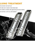 44 Inch Full Extension Drawer Slides Pair With Side Mount And Lock Detachable Quick Release, steel construction, bluing treatment