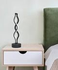 Spiral LED Table Lamp With Dimmer In Slick Black Finish Touch Control Bedside Light With Three Color Temperatures 15.8 Inch Tall