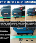 Heavy Duty Electric Strapping Machine With 6000Mah Battery Automatic Handheld Banding Tool For Pet And Pp Straps Quick Lock Sealer Smooth Operator Design, showing strapping instructions.