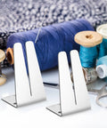 Zipper Jig Tools Set Pro Grade Stainless Steel Quick Zipper Pull Tool With Sliders And Installation Jig for Repair, 2-piece kit with spools in background.