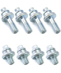 Heavy Duty Side Post Battery Terminal Bolts 3/8 Inch Thread 4 Pairs Short And Long Solid Galvanized Steel Auto Connector Extender close-up view.