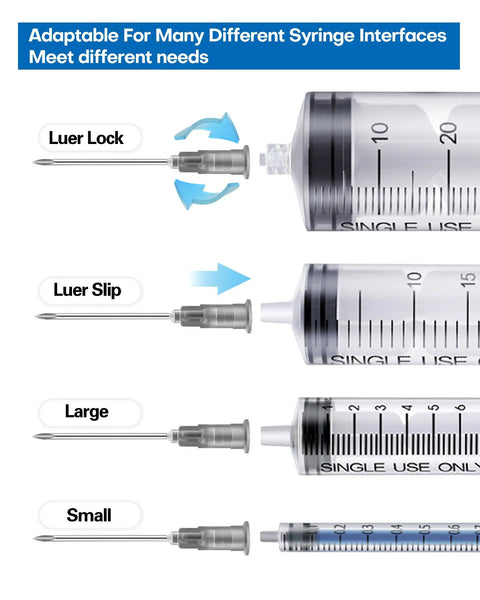 100 Pack 22G 1 Inch Disposable Luer Lock Needles With Individual Packaging For Lab Refills And Precise Liquid Transfer
