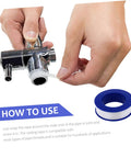 Applying 30 Pieces PTFE Thread Seal Tape DIY Leak Repair High Density Plumbing Fittings Faucets And Garden Hose Connections Safe And Non Flammable Long Lasting to plumbing fixture