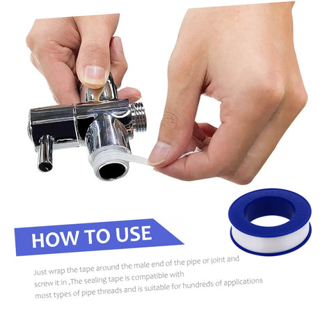 Applying 30 Pieces PTFE Thread Seal Tape DIY Leak Repair High Density Plumbing Fittings Faucets And Garden Hose Connections Safe And Non Flammable Long Lasting to plumbing fixture