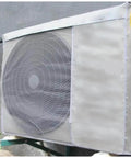 Outdoor AC Unit Cover With Sun Shield And Heat Guard Waterproof Dustproof Weatherproof Cloth Guard For Home Use on grey wall