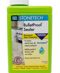 Bulletproof Sealer For Stone And Grout Extra Strength Interior Stain Protector Water Based Fluoropolymer Formula, 1 Quart bottle