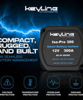 Close-up of Heavy Duty Dual Battery Isolator Kit 300 Amp With 1000 Amp Peak Voltage Sensitive Relay VSR For 12 Volt Systems.