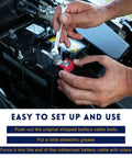 Installing Four Piece Side Battery Terminal Bolts Featuring 3/8 Inch 16 Thread Fitment And Heavy Duty Carbon Steel Battery Post Extension Screws For Cars