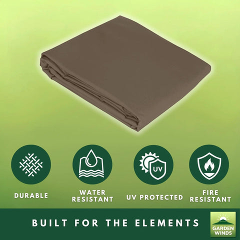 Folded Heavy Duty RipLock 350 Replacement Canopy Top Cover For Abba Patio 3 Person Swing APSW09T Nutmeg Custom Fit