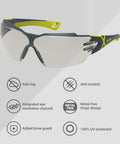 MX300 Safety Glasses With Anti Fog Lenses ANSI Z87 Plus 100 Percent UV Protection CBR65 Blue Light Blocking Lenses All Day Comfort