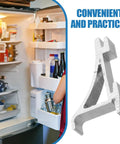 Open fridge with Heavy Duty Refrigerator Shelf Clips And Aluminum Bracket Set 10 Pack Space Saving Silver Shelf Supports