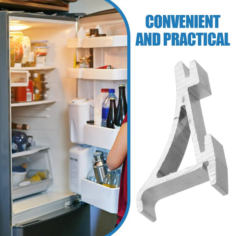 Open fridge with Heavy Duty Refrigerator Shelf Clips And Aluminum Bracket Set 10 Pack Space Saving Silver Shelf Supports