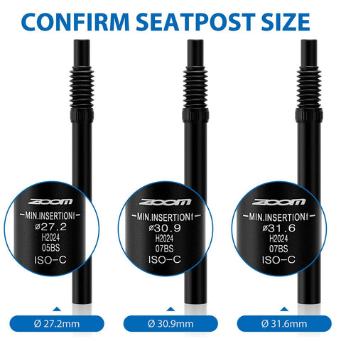 Three seatposts with different diameters including Coil Spring Suspension Seatpost 31.6x350mm For MTB BMX E Bike With Headless Design