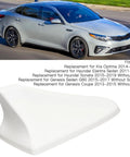 Slick Fin Antenna Cover For Optima 2014-2020, Sonata 2015-2019 And G80 2015-2017 Without Sunroof White shown with fitment details