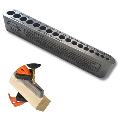 Pro Grade Drill Guide With Seventeen Size Range From 1/8 To 3/8 In 1/64 Increments, Heat Treated Nickel Alloy Steel, Installed