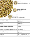 30 Pack 0.4mm Brass Nozzles for Ender 3 V2 and Creality CR10 Series with technical specifications