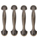 Antique Bronze Cabinet Pulls Set Of 4 Arch Style Kitchen Cabinet Handles, 116x22mm, Zinc Alloy, 76mm Hole Spacing