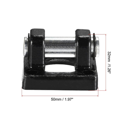 Air Cylinder Clevis Mounting Bracket With Four Bolt Holes And 14mm Pin For Pneumatic Systems Compact 50x50x32mm Mounting Base For SC cylinders