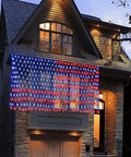 Lit Patriotic Outdoor Flag Lights With 420 LED displayed on a house, creating an American flag pattern, waterproof, 8 modes