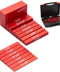 15 Piece Aluminum Setup Blocks For Woodworking Tools Pro Grade Height Gauge Set For Routers And Table Saws Ruler Marked Bars For Quick Fence Height Setting Blade And Bit Calibration Made Easy, red set in case
