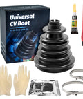CV Boot Split Kit For 128mm Tall Wear Resistant CV Boot With Full Length Tongue And Groove Split Easy Installation Replaces Worn Universal Gaiter And Shields Your Drivetrain. Universal CV boot kit with clamps, gloves, glue, and tool