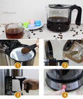 Drip Coffee Maker 1250W Power, 1.25L Glass Carafe, Stainless Steel Filter Coffee Machine With Detachable Filter shown in use