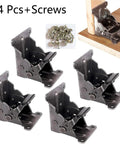 Dang Sturdy Foldable Hinges For Coffee Tables And Wooden Stools 90 Degree Right Angle Self Locking Thickened Heavy Duty Furniture Hardware Mount Kit With Screws, 4 piece set with screws.