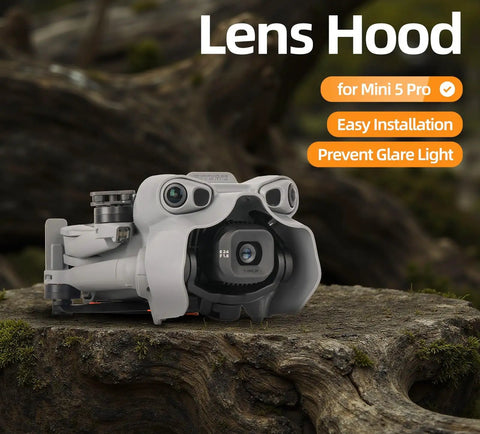 Gimbal Camera Lens Hood For DJI Mini 5 Pro Drone Anti Glare Shield Parasitic Light Blocker on tree surface