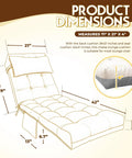 Diagram of Waterproof Outdoor Chaise Lounge Cushion With Ties, 71 By 21 By 4 Inches, Cream Color, showing dimensions and sections.
