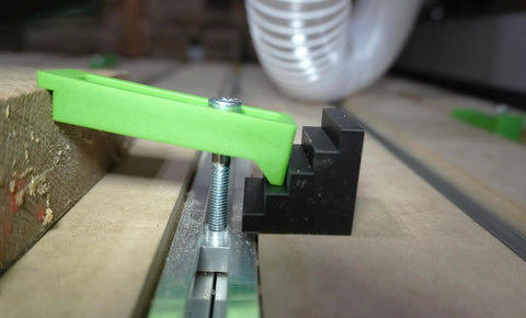 10 Pcs 4 Step Clamp Blocks in use as CNC spacers, showcasing green and black 3D printed materials for precision hold down.