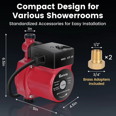 Hot Water Recirculating Pump Brings Some Serious Heat As A Badass 120 Watt 110 Volt Circulator Pump With NPT 3/4 Connection For Instant Flow And Low Decibel Action Plus Brass Adapter For Hassle Free Home Installation