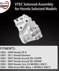 Front view of Honda VTEC Solenoid Spool Valve Assembly With Oil Pressure Switch and Gasket for Accord CRV Civic Si Element RSX 2.4L L4 Direct Fit Replacement 15810-RAA-A03