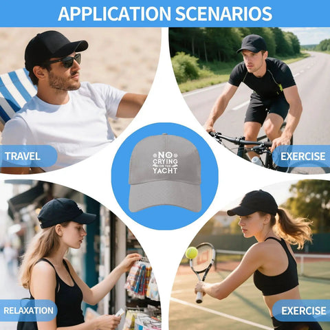 Men's Dope Breathable Light Gray Tennis Cap, Lightweight Adjustable Baseball Hat for Travel, Exercise, and Relaxation