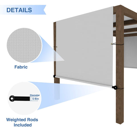 Details of 12x12 Ft Outdoor Shade Canopy Cover Waterproof UV Blocking With Grommets And Weighted Rods Breathable Heavy Duty Polyester