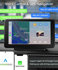 Wireless CarPlay And Android Auto Car Stereo With 7 Inch HD Touchscreen displaying GPS navigation and voice control features