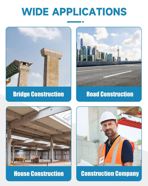 Wide applications for Concrete Rebound Hammer Tester Portable Resiliometer, including bridge, road, house construction.