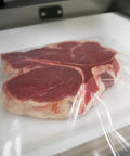 Steak sealed in Chamber Vacuum Pouches 8 By 15 Inch, Pack Of 500, 4 Mil Thickness, Heavy Duty Puncture Resistant, BPA Free