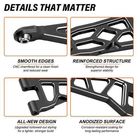Details of Arrma Aluminum Alloy Front And Rear Suspension Arms Set For One Sixteenth Mini Kraton 3S Upgrade Parts Replace ARA 2674 ARA 2675