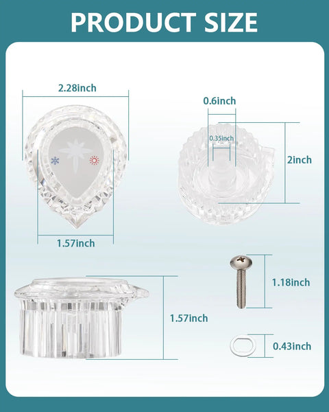 Product dimensions of Posi-Temp Compatible One-Handle Tub And Shower Handle Kit Replacement in chrome finish