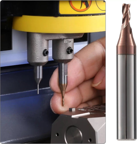 Five Piece 2.5mm Milling Cutter Set For Key Cutting Machines depicted with 2.5mm bits during precise key cutting operation.