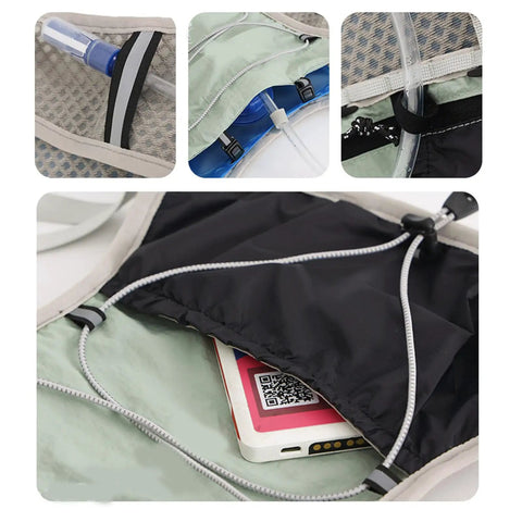 Hydration Vest With Reflective 5L Waterproof Water Backpack, Lightweight Quick-Dry Breathable, no-fuss pockets close-up