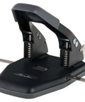 2 Hole Punch For Papers With 28 Sheet Capacity, Durable Metal Construction, Comfortable Padded Handle, Easy Lock For Storage, Black Office Puncher