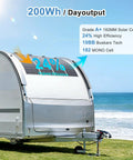 RV with 2 Pack 200W Flexible Mono Solar Panel Set With ETFE Coating IP68 Waterproof Lightweight Fiberglass Backed For 12V Battery Charging