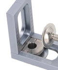 Close-up of Adjustable Drill Guide For Woodworking Pro Grade Dowel Drilling Jig, showing 6061 aluminum body and guide markings.