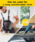 Two images of Heavy Duty 1850W Heat Gun With Dual Temperature Settings used for DIY projects and car detailing.