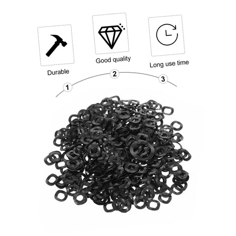 500 Piece Spring Wave Washer Set With Three Wave Sizes In Assorted Metal Washers For Screws And Bolts, Built For Tight Fit Space Saving Axial Spacing And Electrical Connections In Household Appliances Automotive And Marine Projects, black washers pile