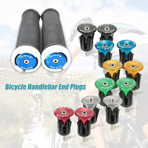 Bar End Plugs 2 Pack End Caps For Mountain Road BMX Bikes Aluminum Rubber Sponge Dope Durable Easy Install variety with grips